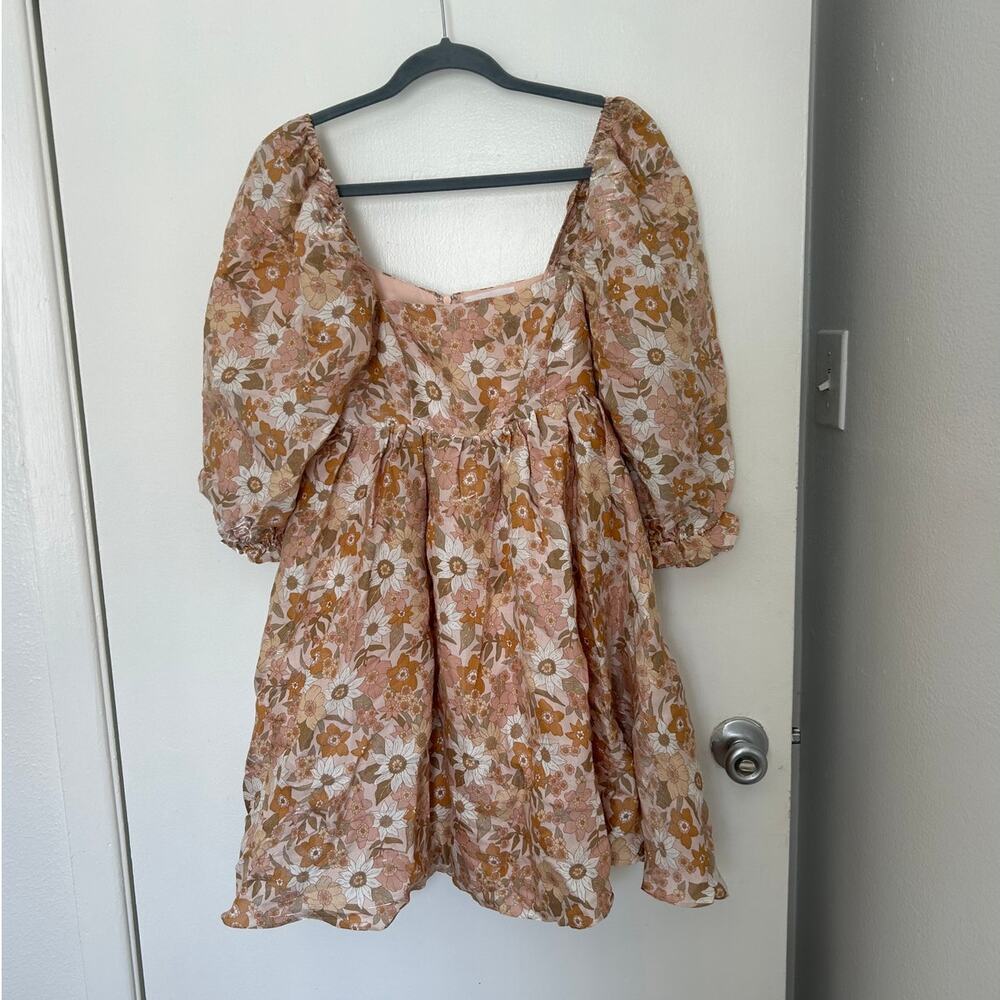 Luca + Grae Floral Square-Neck Babydoll Dress